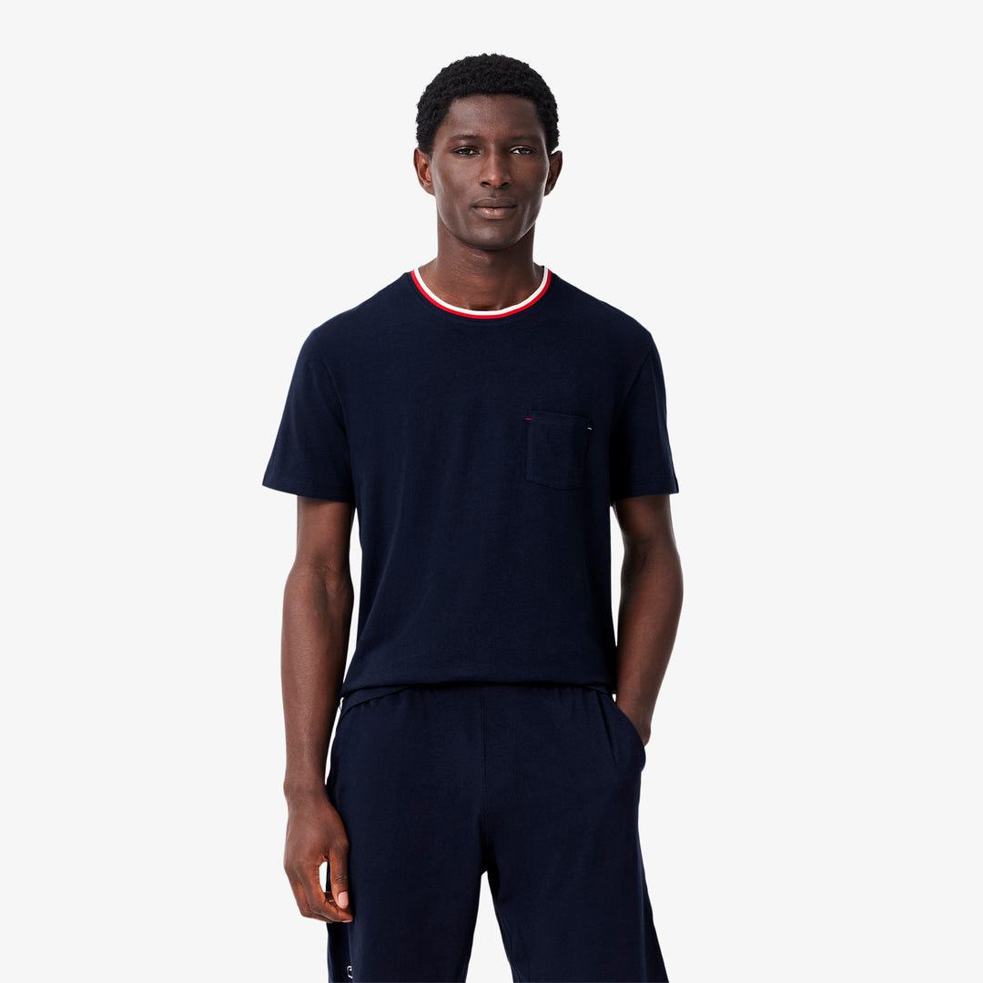 Contrast Neck Pyjama Top - TH1726