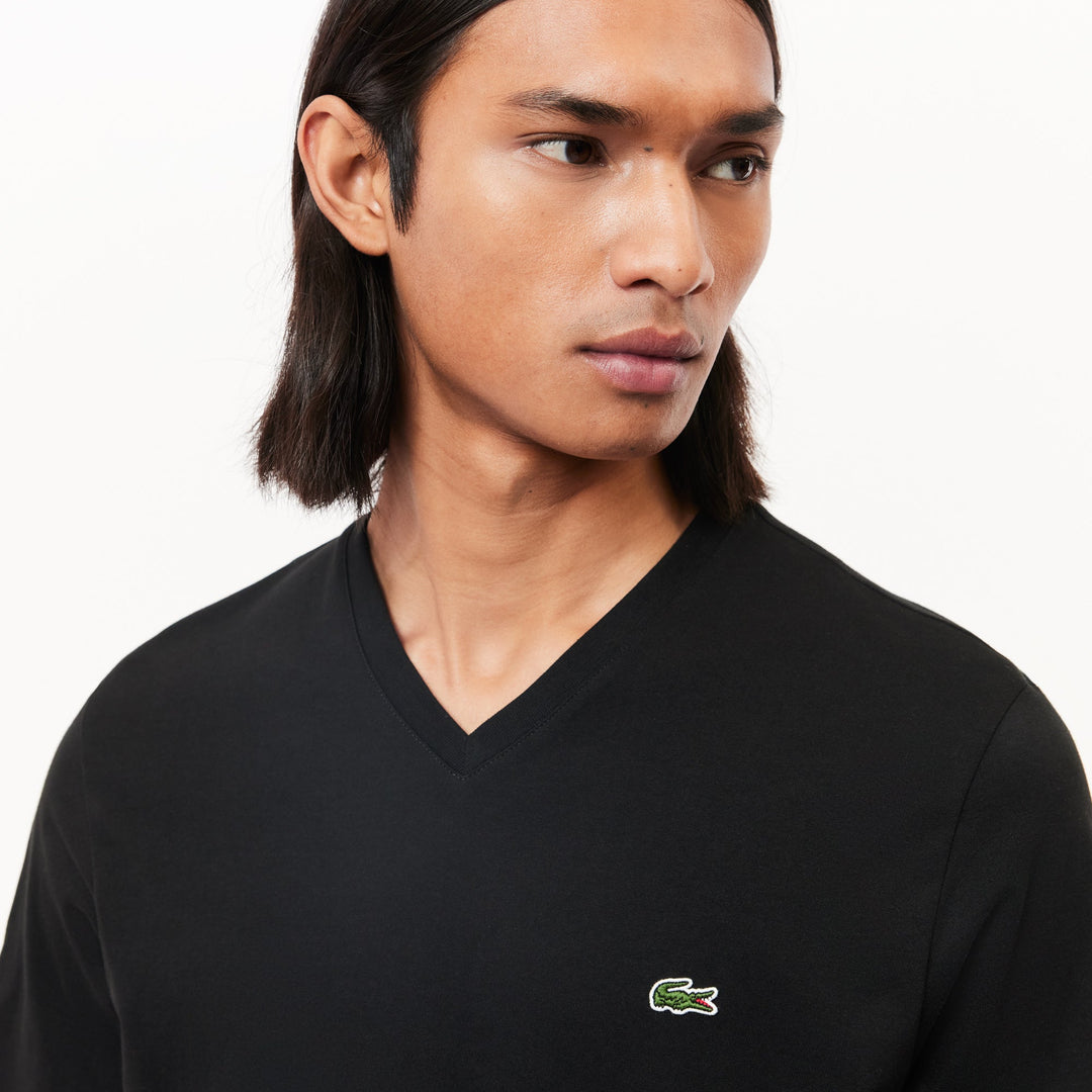 Monochrome Cotton V Neck T-Shirt - TH2036