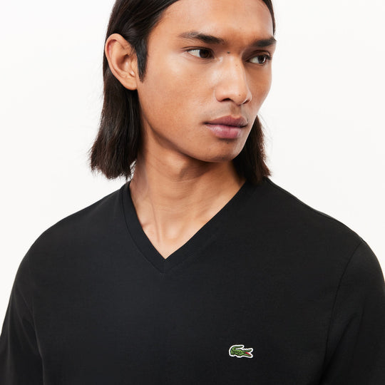 Monochrome Cotton V Neck T-Shirt - TH2036