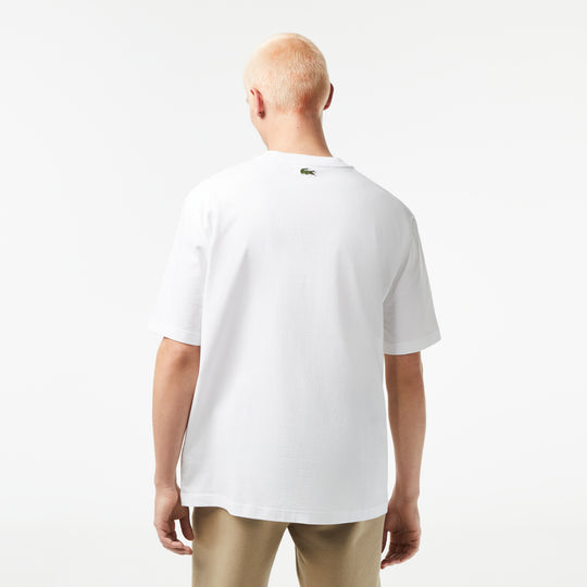 Men’S Lacoste Round Neck Loose Fit Crocodile Print T-Shirt - Th5511