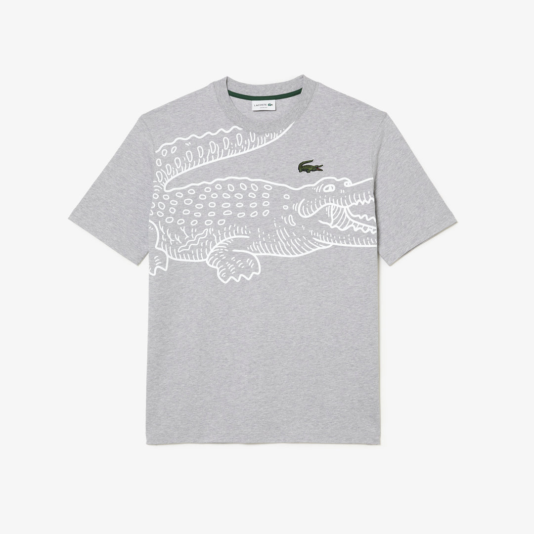 Men’S Lacoste Round Neck Loose Fit Crocodile Print T-Shirt - Th5511
