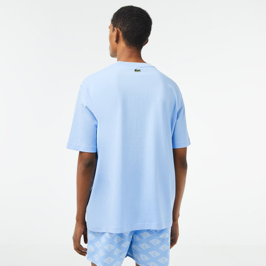 Men’S Lacoste Round Neck Loose Fit Crocodile Print T-Shirt - Th5511