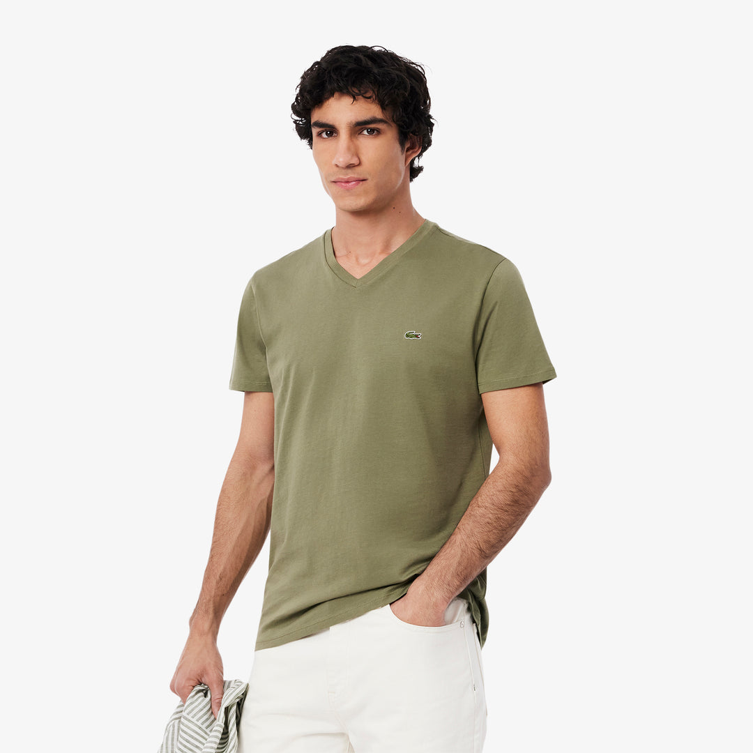 Lightweight Cotton Pima V Neck T-shirt - TH6710