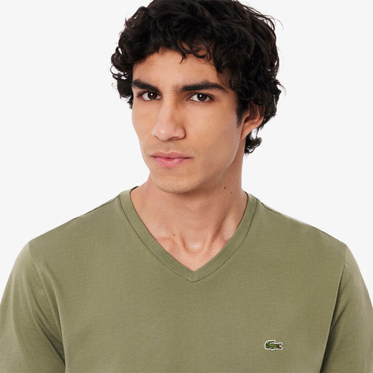 Lightweight Cotton Pima V Neck T-shirt - TH6710