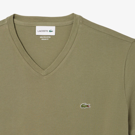 Lightweight Cotton Pima V Neck T-shirt - TH6710