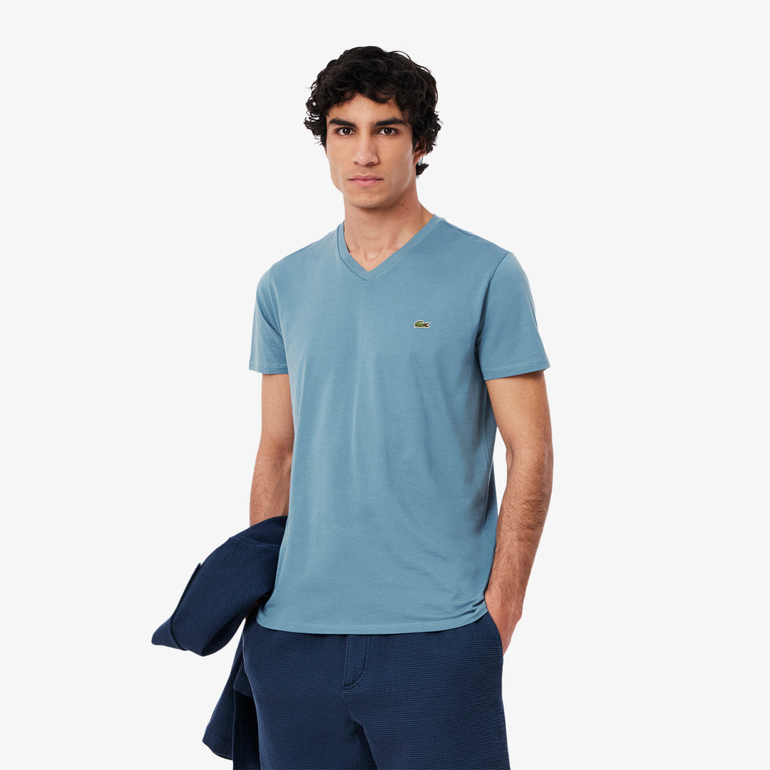 Lightweight Cotton Pima V Neck T-shirt - TH6710