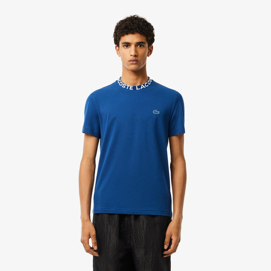 Lightweight Piqué Jacquard Neck T-shirt - TH7488