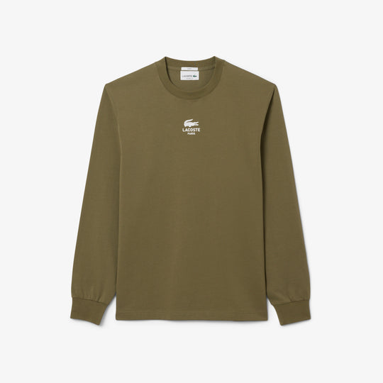 Long Sleeved Lacoste Print T-shirt - TH8135 - MYHOLDAL LEBANON
