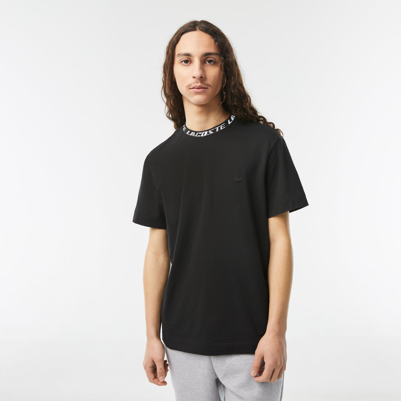 Men's Lacoste Regular Fit Branded Collar T-Shirt - Th9687