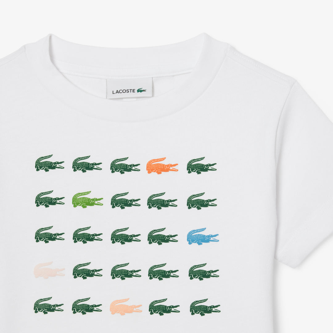 Crocodile Print Cotton T-shirt - TJ6943