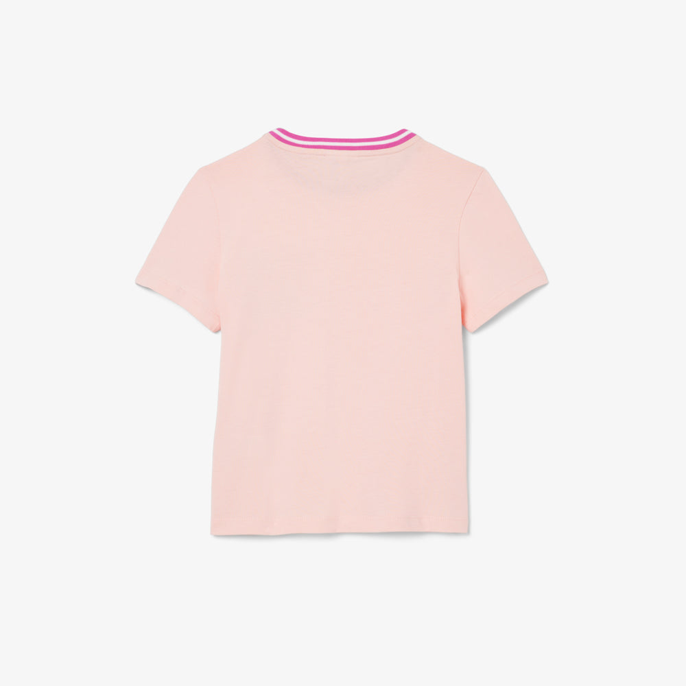 Contrast Print Cotton T-shirt - TJ7295