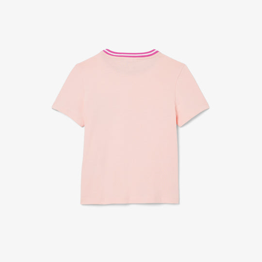 Contrast Print Cotton T-shirt - TJ7295