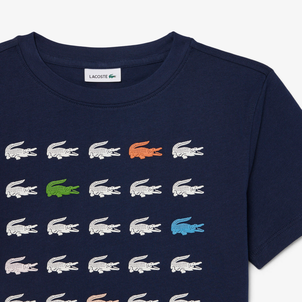 Crocodile Print Cotton T-shirt - TJ7369