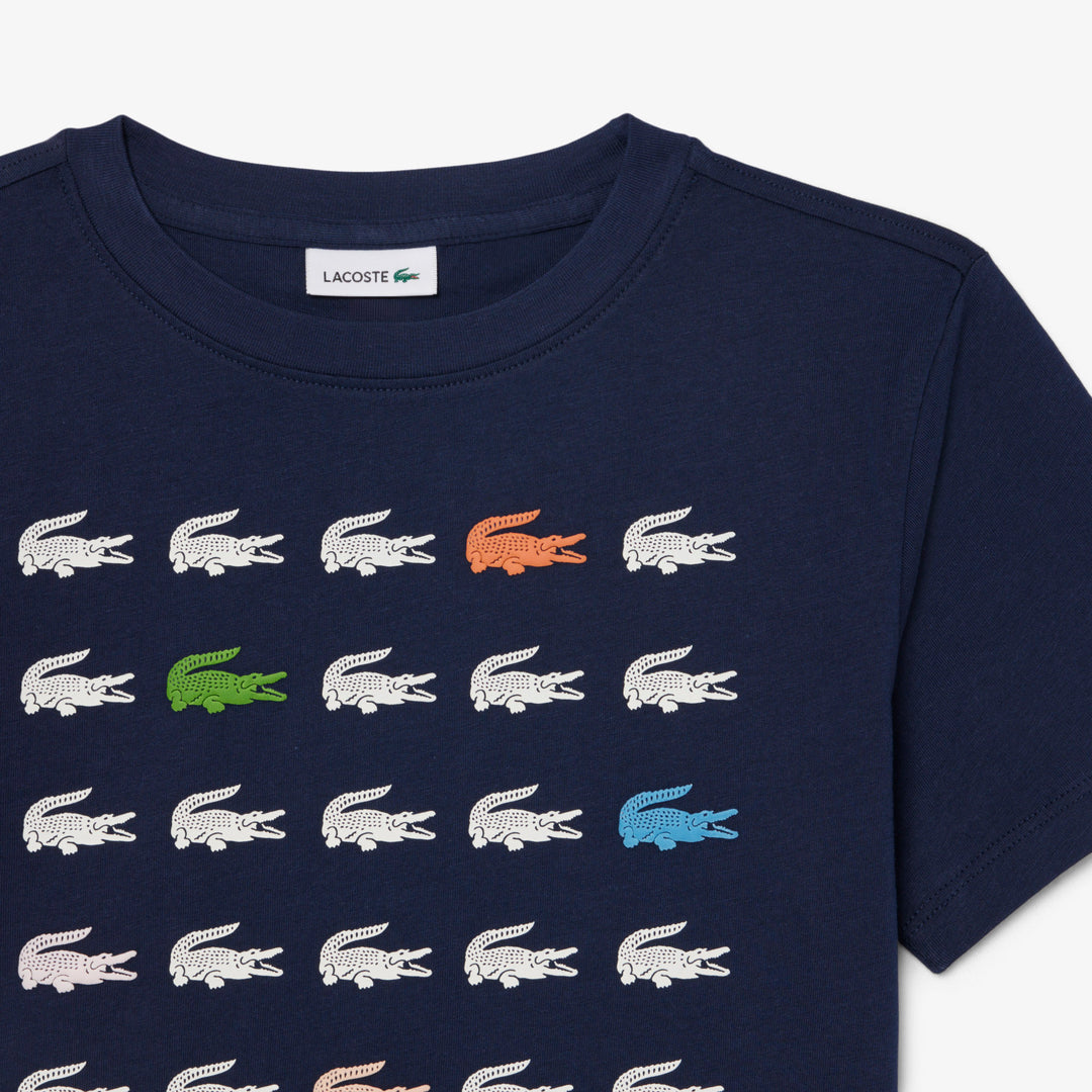 Crocodile Print Cotton T-shirt - TJ7369