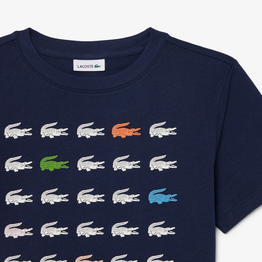 Crocodile Print Cotton T-shirt - TJ7369