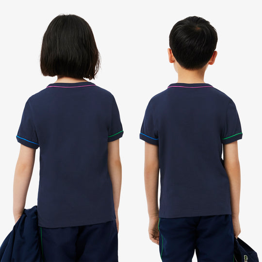 Contrast Trim Cotton T-shirt - TJ8431