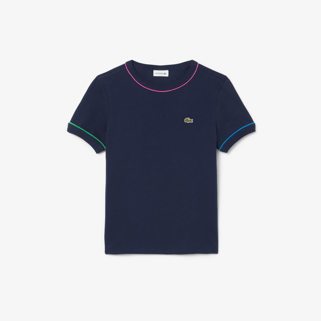 Contrast Trim Cotton T-shirt - TJ8431