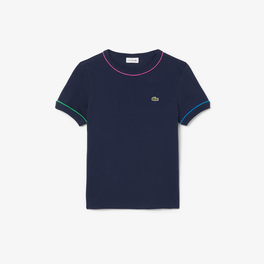 Contrast Trim Cotton T-shirt - TJ8431