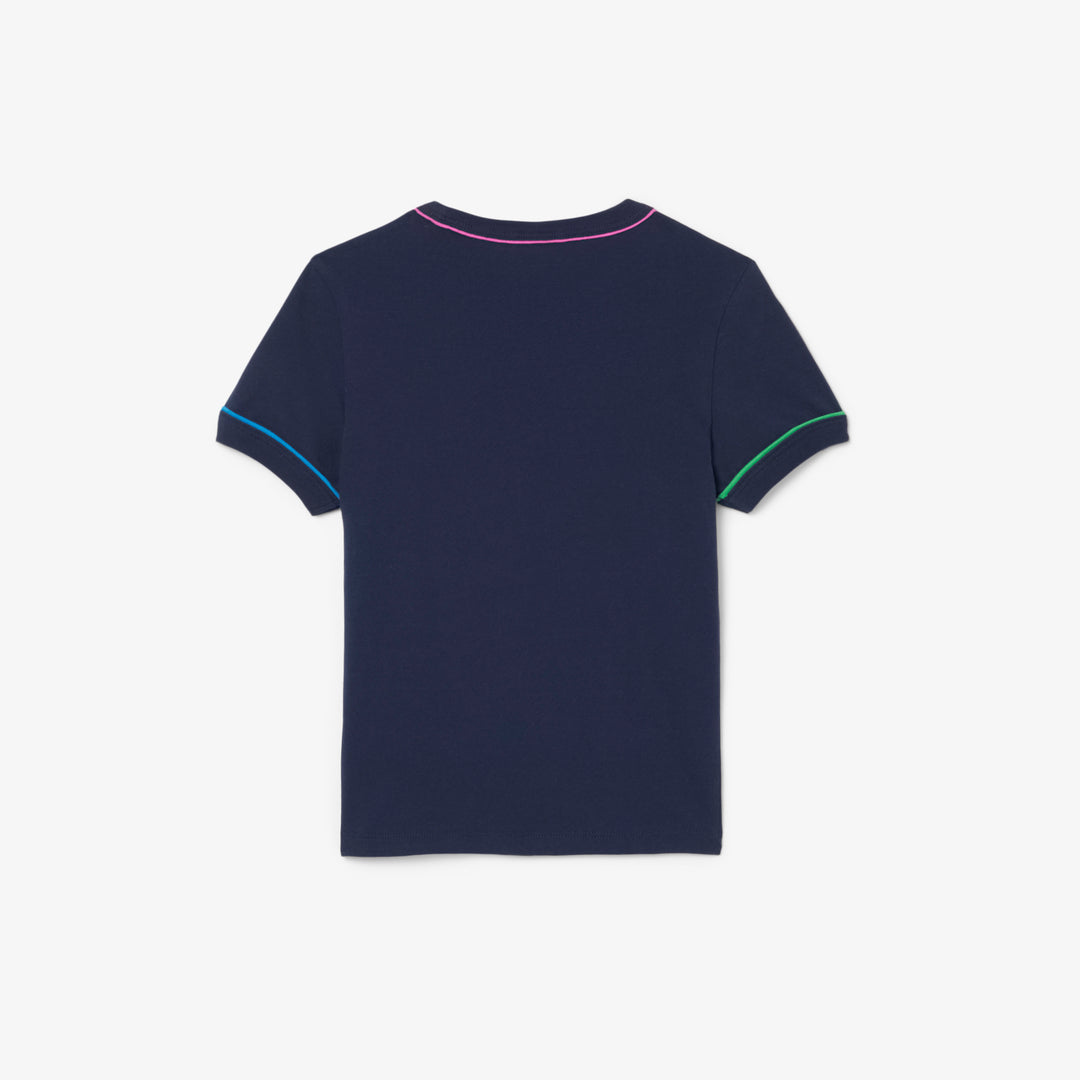 Contrast Trim Cotton T-shirt - TJ8431