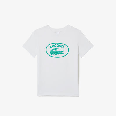 Shop The Latest Collection Of Lacoste Kids' Lacoste Contrast Branded Cotton Jersey T-Shirt - Tj9732 In Lebanon