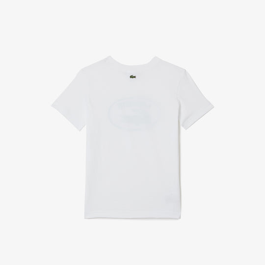 Kids' Lacoste Contrast Branded Cotton Jersey T-Shirt - Tj9732