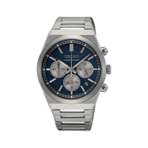 CHRONOGRAPH BLUE DIAL SILVER STEEL 40MM- SSB453P1