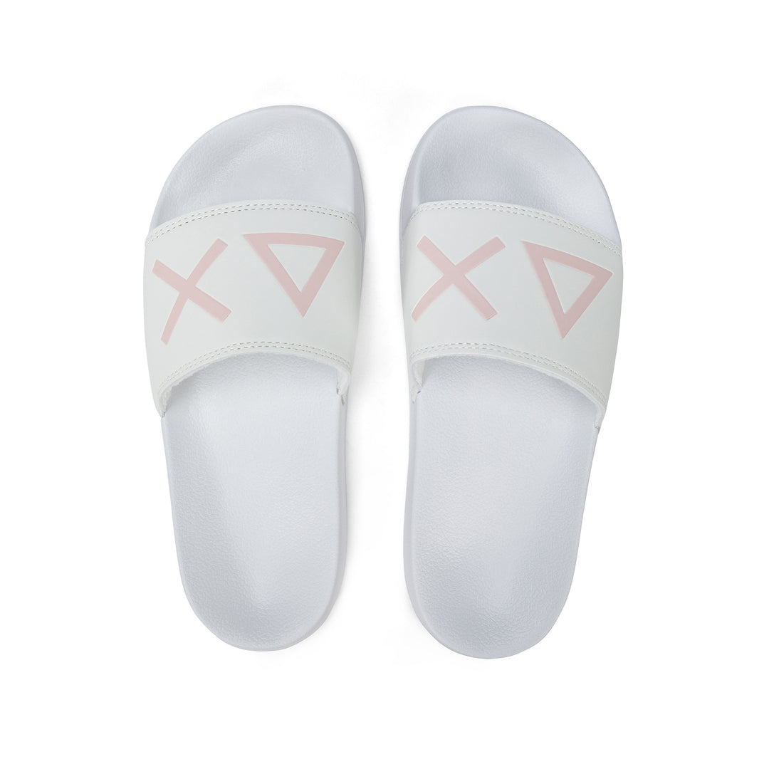 SUN68 WHITE LOGO SLIPPERS FOR WOMEN