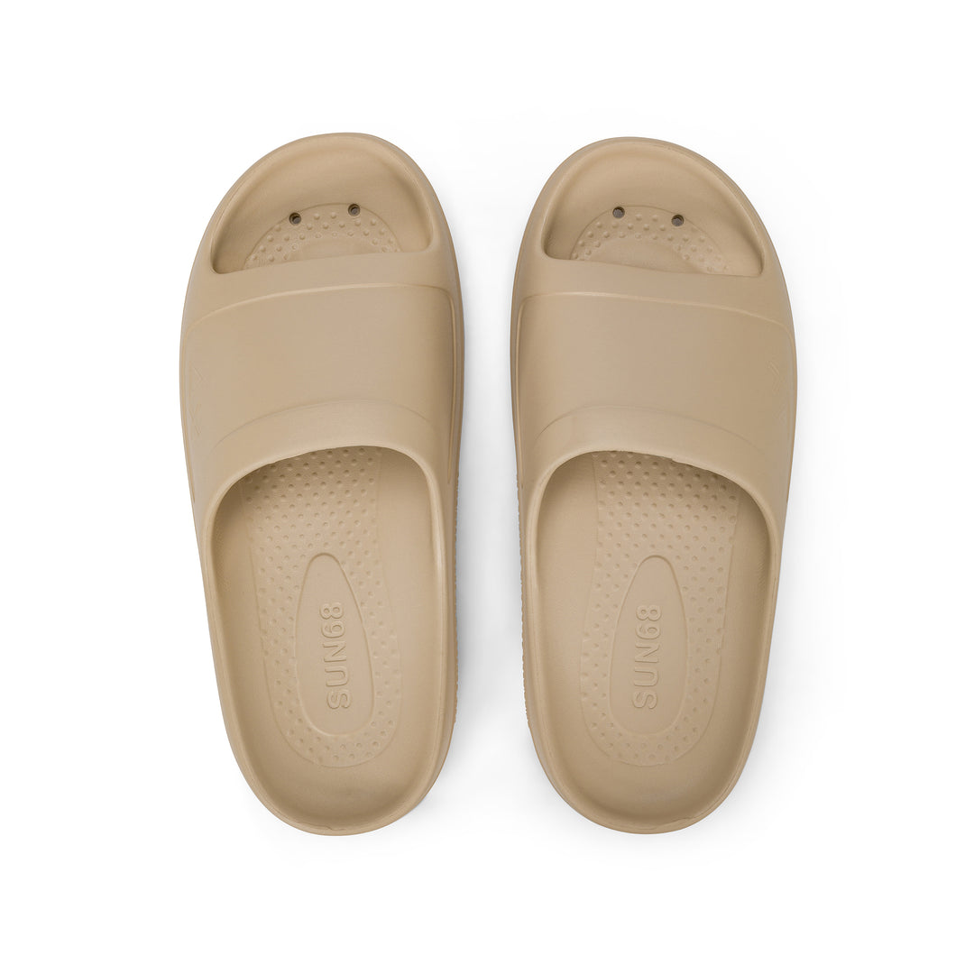 Beige PU slides