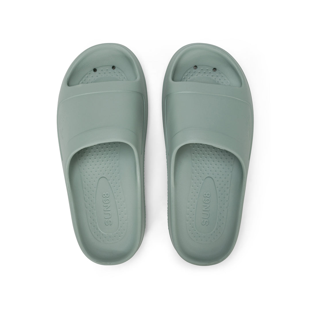 Sage green PU slides