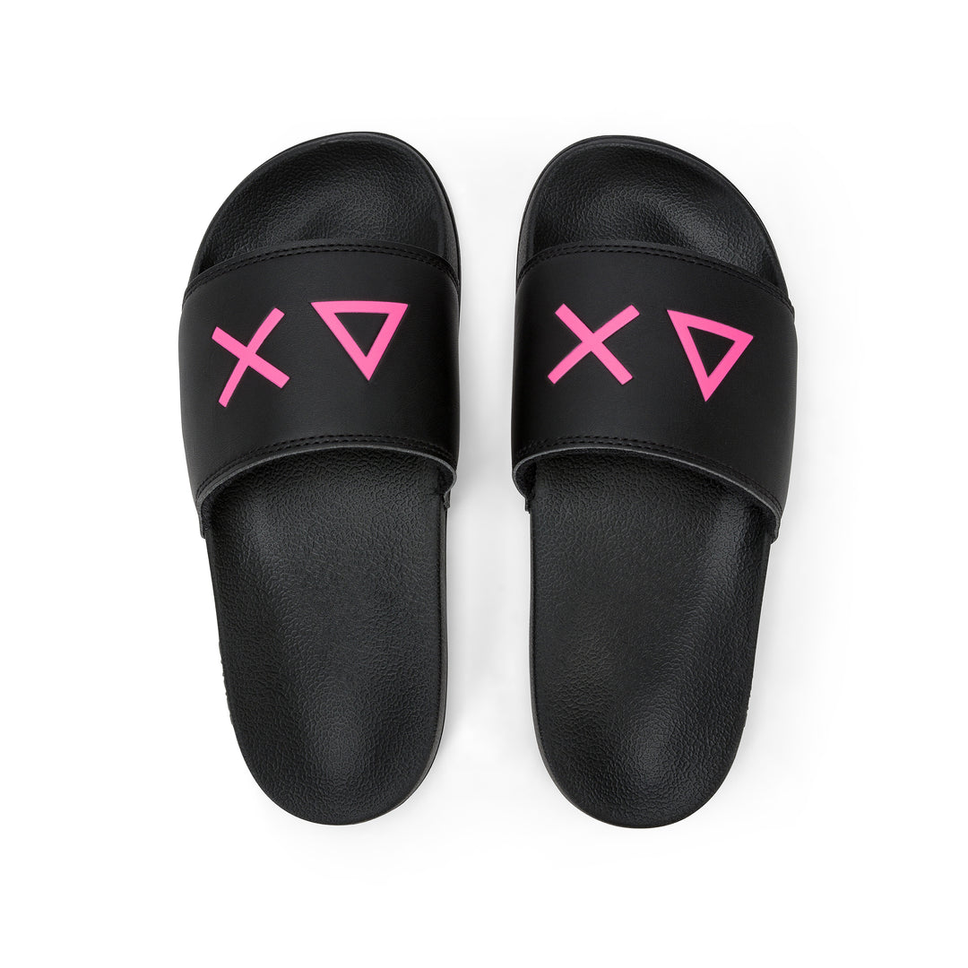 Black PU slides
