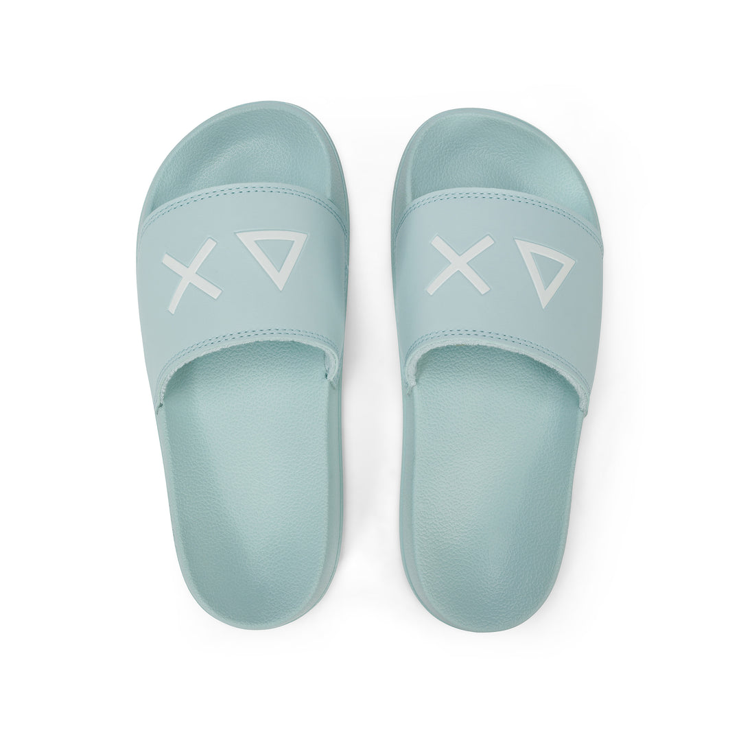 Aquamarine green PU slides