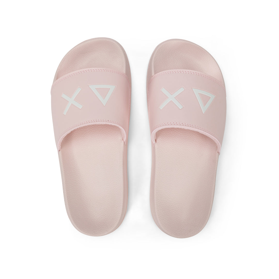 Porcelain pink PU slides
