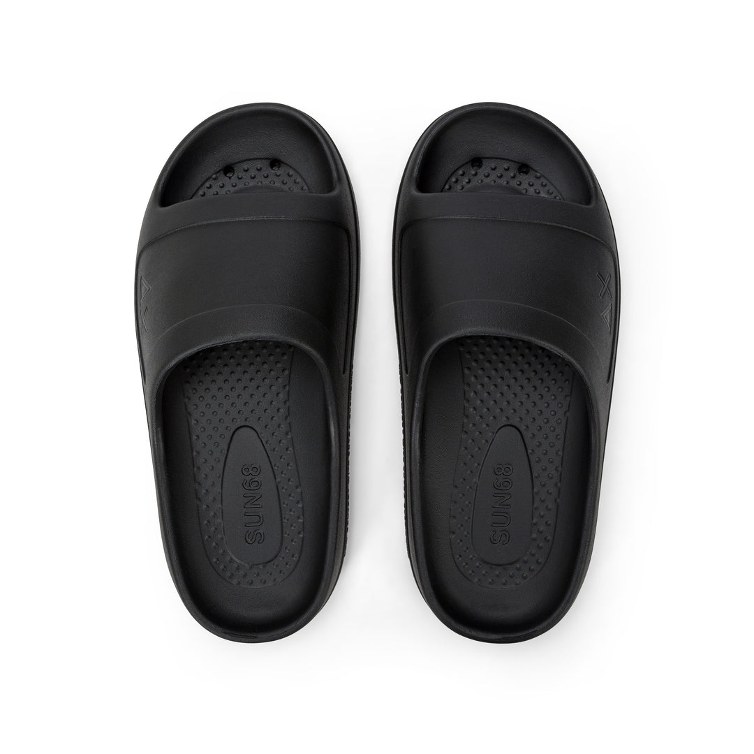 Black Monoblock PU slides