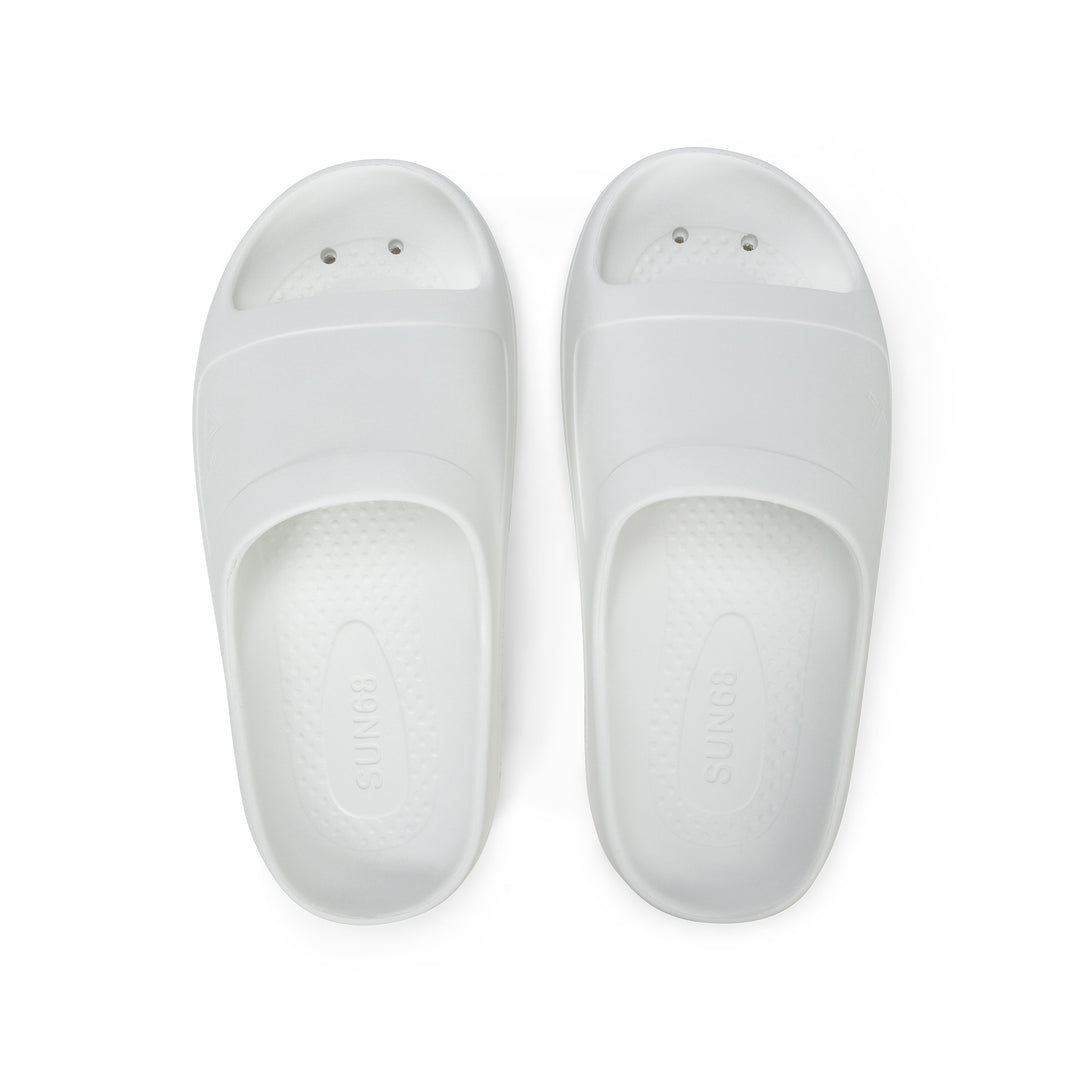 Off white Monoblock PU slides