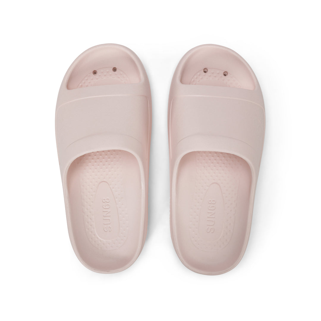 Porcelain pink Monoblock PU slides