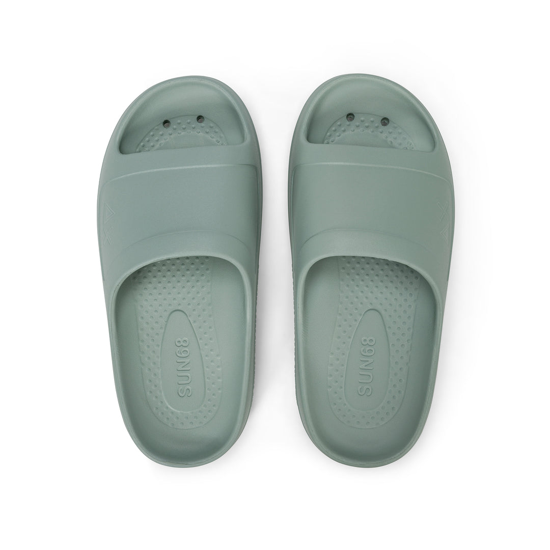 Sage green Monoblock PU slides