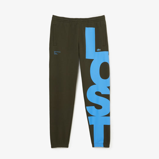 Men's Contrast Lettering Cotton Trackpants