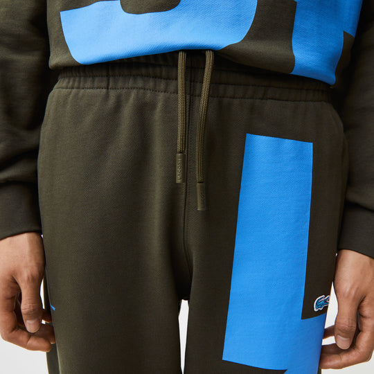 Men's Contrast Lettering Cotton Trackpants