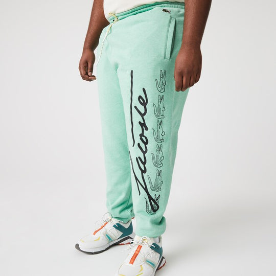 Men's Signature And Crocodile Print Cotton Fleece Joggers