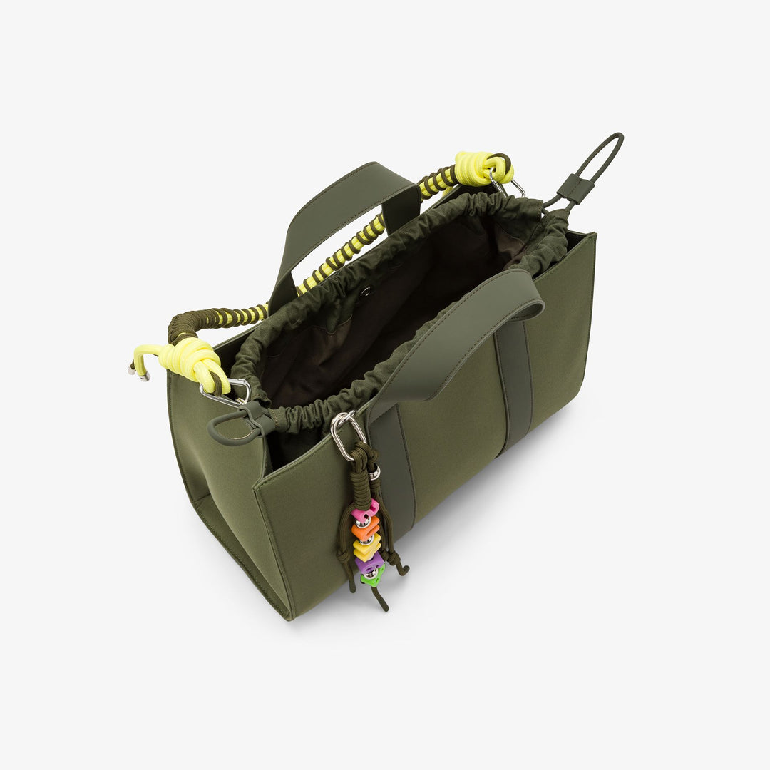 Dark military green medium nylon shopper