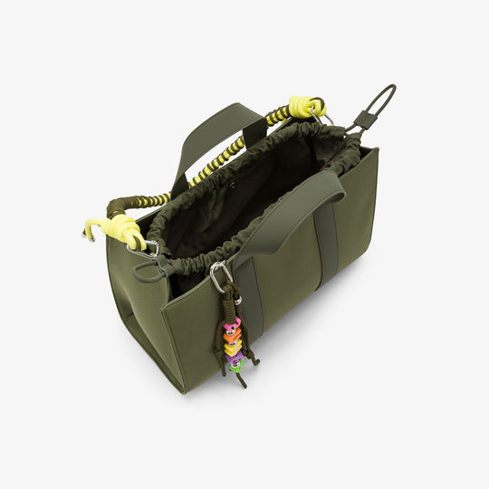 Dark military green medium nylon shopper