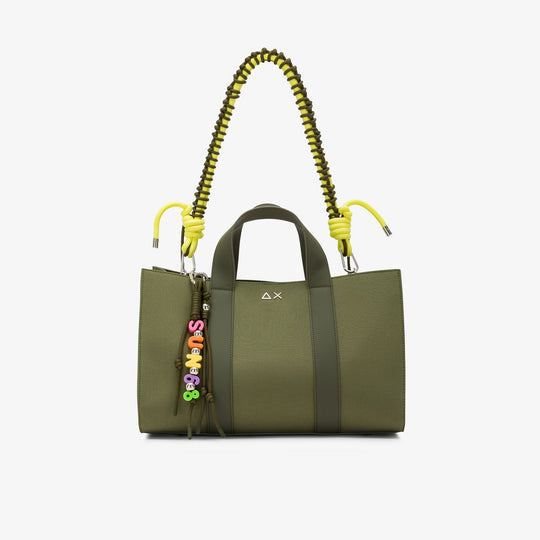 Dark military green medium nylon shopper