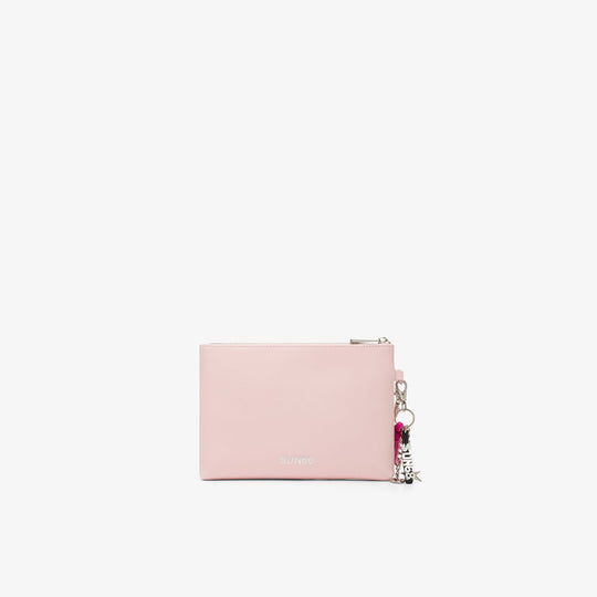 Pink PU clutch with charms