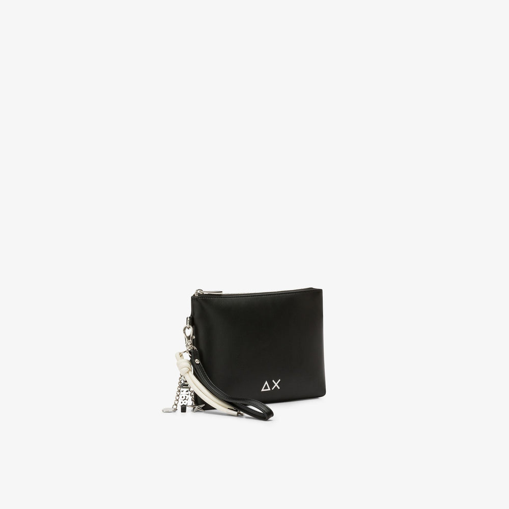 Black PU clutch with charms