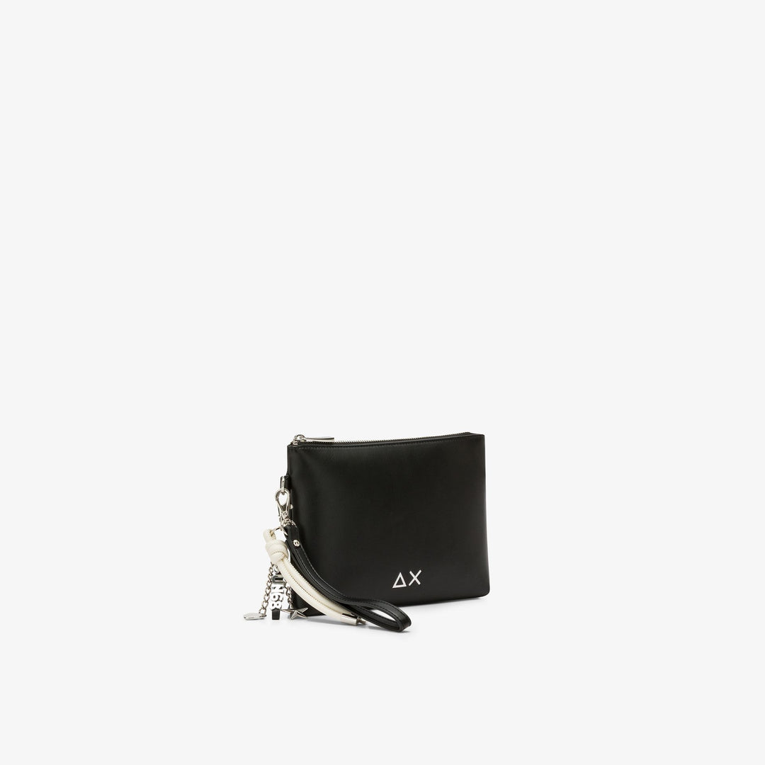 Black PU clutch with charms