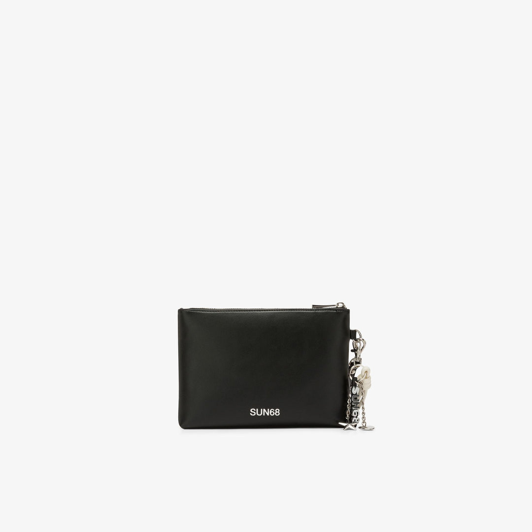 Black PU clutch with charms