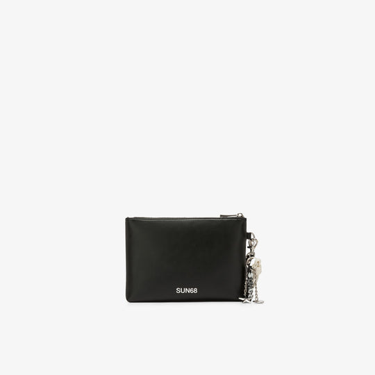 Black PU clutch with charms