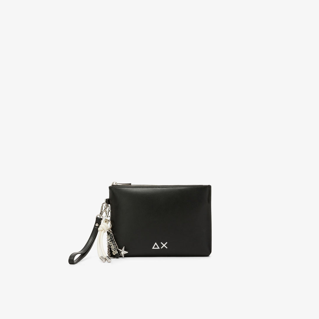 Black PU clutch with charms