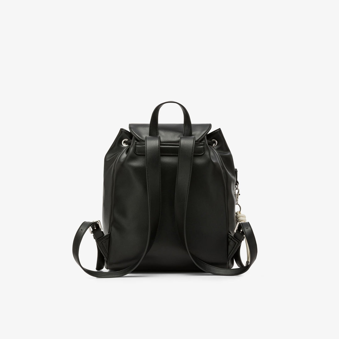 Black PU backpack with charms