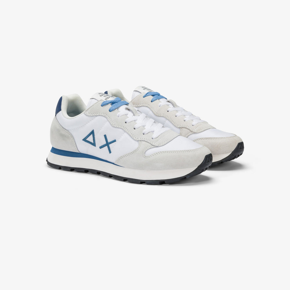 SUN68 TOM SOLID WHITE SNEAKERS FOR MEN